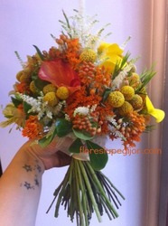 Ramo de novia amarillo naranja